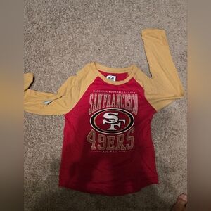 NFL Kids San Francisco 49ers Red and Gold Long Sleeve Shirt Medium